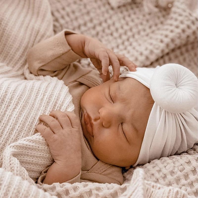 Infant Turban Baby Hat Solid Cotton Headwraps for Newborn Baby Girl Boy Cap Kids Donut Knot Beanies Bonnet Hair Accessories