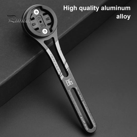 Out Front Bike Mount Aluminum Alloy Bracket with Replaceable Bike Computer Base Adjustable Integrated Out Front Bicycle Mount for Garmin Edge