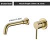 Rubinetto da Cucina a Parete Rubinetto per Lavabo da Bagno Ottone Massiccio Oro Spazzolato Miscelatore Acqua Calda Fredda Rubinetto con Beccuccio Girevole per Lavabo