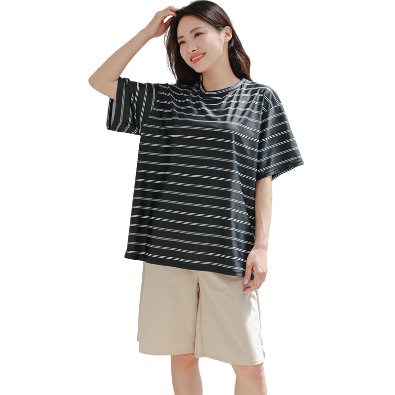 

[KOUKOUCOCO] Набор купальника из 4 предметов: Рашгард с коротким рукавом, Тканевые шорты до колена, Топ танкини и Квадратные шорты (JP, Алфавит, L, G)