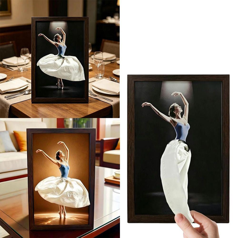 Luxury Art Wooden Tissue Box Elegant Design Napkin Holder Ballet Tissue Box  Desktop Decor