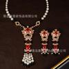 Vintage Chinese Style Red Lion Dance Pearl Tassel Earrings Exude A Sense Of Luxury Necklace Clothing Accessories