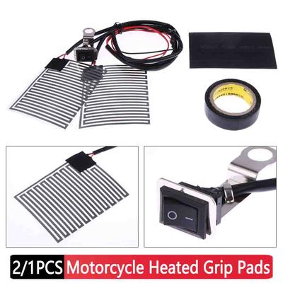 2/1PCS Motorcycles Heated Handles Grips Pads Flexible Adhesive Heated Pads 10W Handlebar Heater Warmer Kit Winter for Motorbike