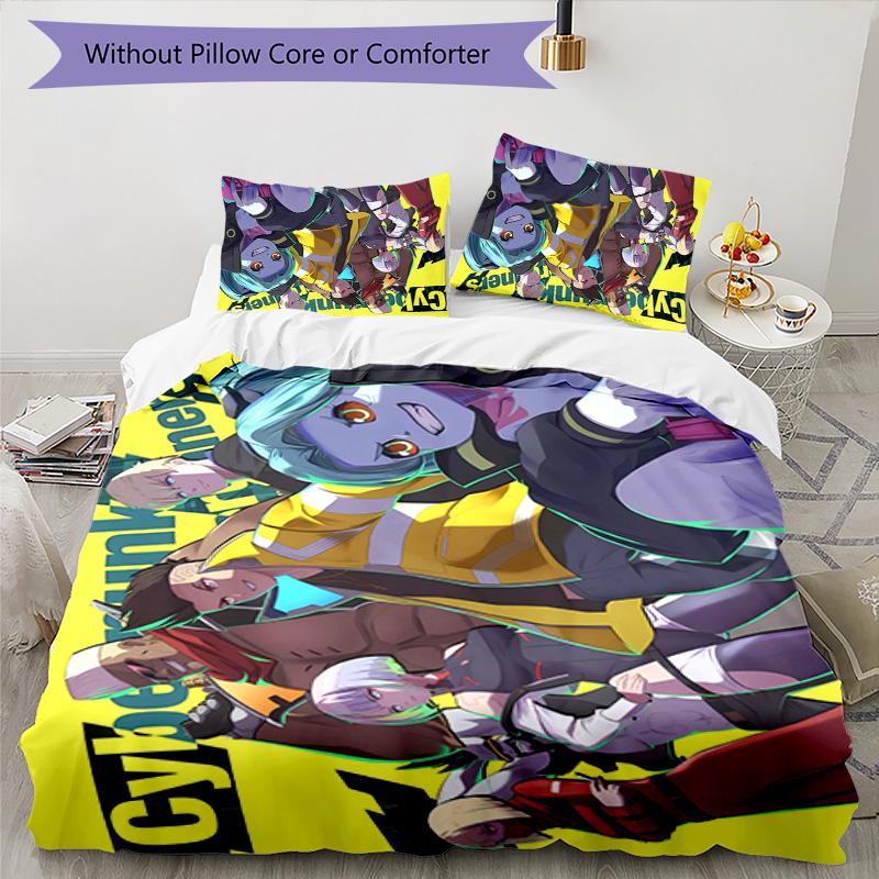 Cyberpunk 3pcs Bedding Set Duvet Cover Closure Includes 1 Duvet Cover & 2 Pillowcases for All Seasons Bedroom Home Dorm Decor