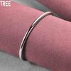 925 Sterlingsilber 4 mm Glatte Solide Perlen Armband Manschettenknöpfe Armband Mode Charm Hochzeitsschmuck