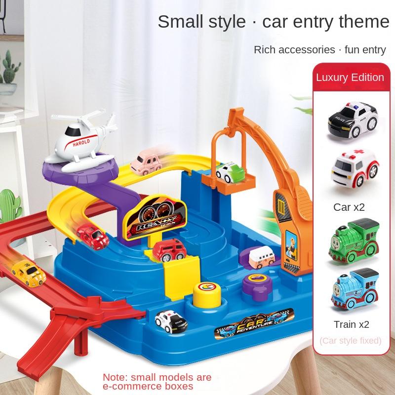 Racing Rail Car Model Educational Toys Children Track Adventure Game Brain Mechanical Interactive Train Animals Space Rocket Toy