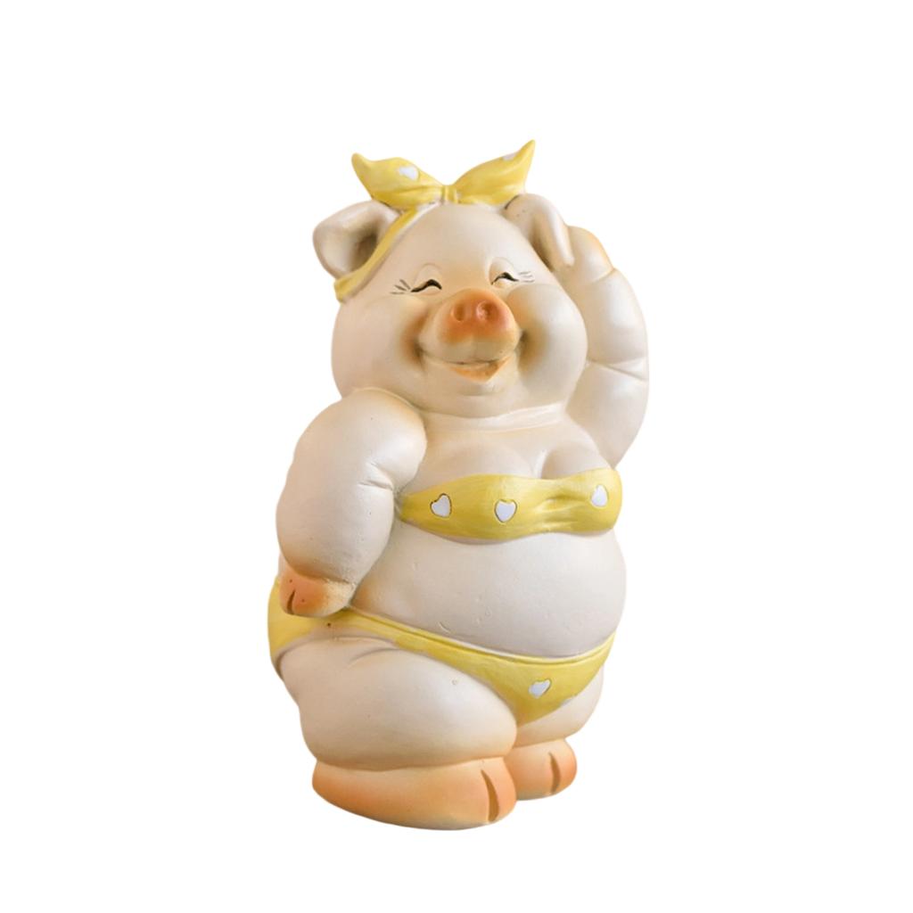 Pig Bank Resin Handicraft Ornaments Desktop TV Cabinet Living Room Home Decorations