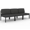 Vidaxl 3-Os. Sofa Ogrodowa Z Poduszkami, Aluminium, Antracytowa