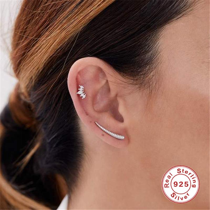 S925 Sterlingsilber Einzelne Krone Ohrknorpel Stecker Ohrringe Bestseller Mode Diamant Gewinde Ohrpiercing Damen Ohrringe