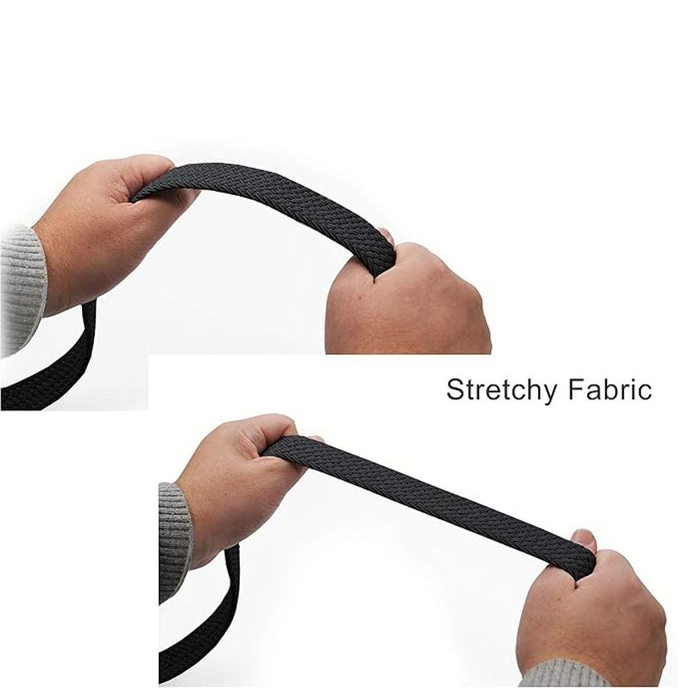 Multicolored Elastic Braided Belt No Hole Men's Waistband Durable Stretch Woven Belt  Women
