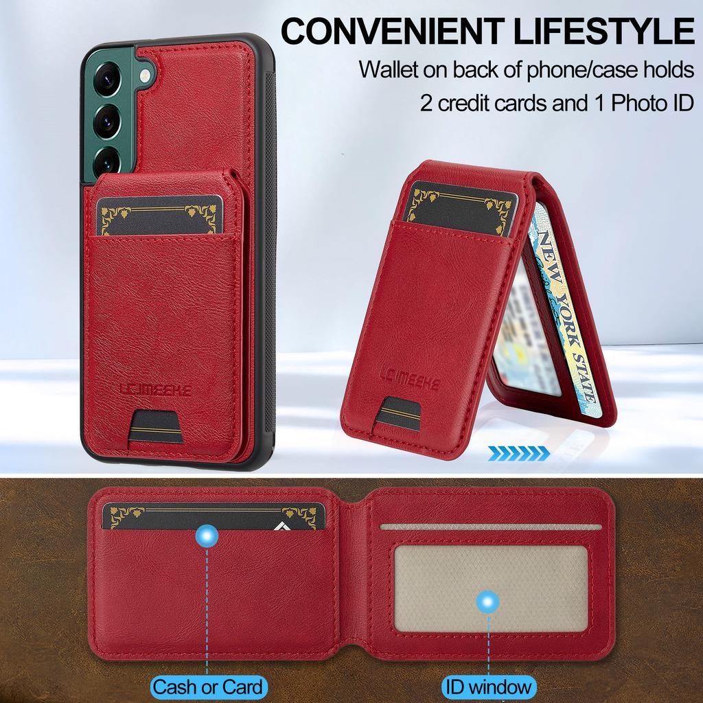 LC.IMEEKE L3 For Samsung Galaxy S21 FE 5G Magnetic Case Detachable Card Holder Leather TPU Mobile Cover