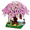 Mini Blocks Beautiful Architecture Flower Tree House Cherrry Sakura Building Bricks Fun Toys Diy Cabin Girl Gift Birthday