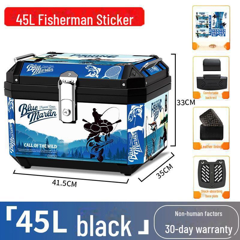 

Универсальный водонепроницаемый багажник для мотоцикла и электроскутера: Большая вместимость хвостового контейнера для хранения и выноса