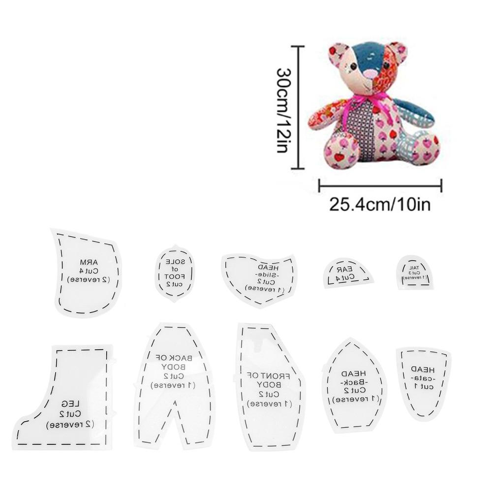 10pcs Acrylic Memory Bear Template Ruler Reusable Acrylic Template Ruler Set  DIY Craft