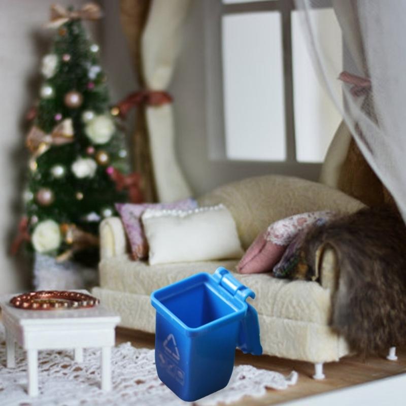 5pc Miniature Trash Bins for Dollhouses Cleaning Props Interior Design Model Furniture Accessories