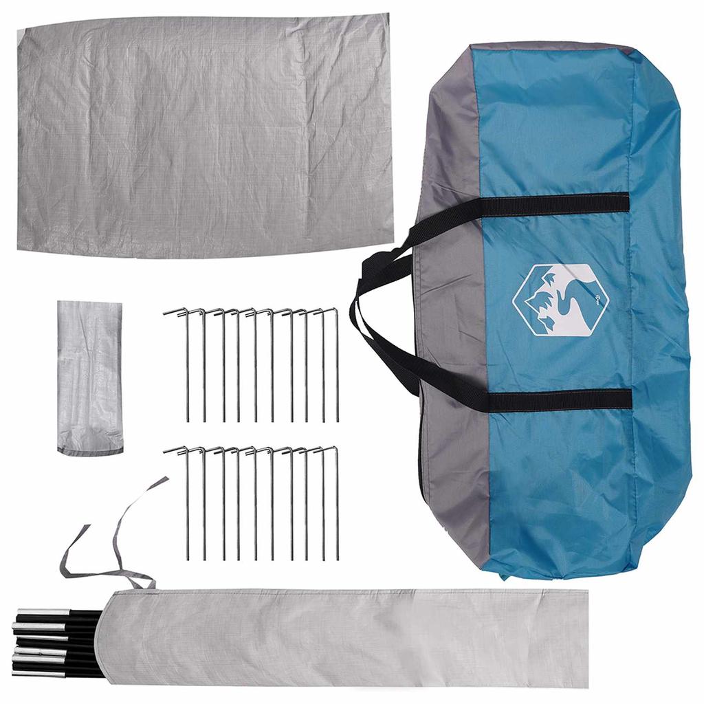 Tipi Tent with Roof Blue 6 Person Polyester and Steel