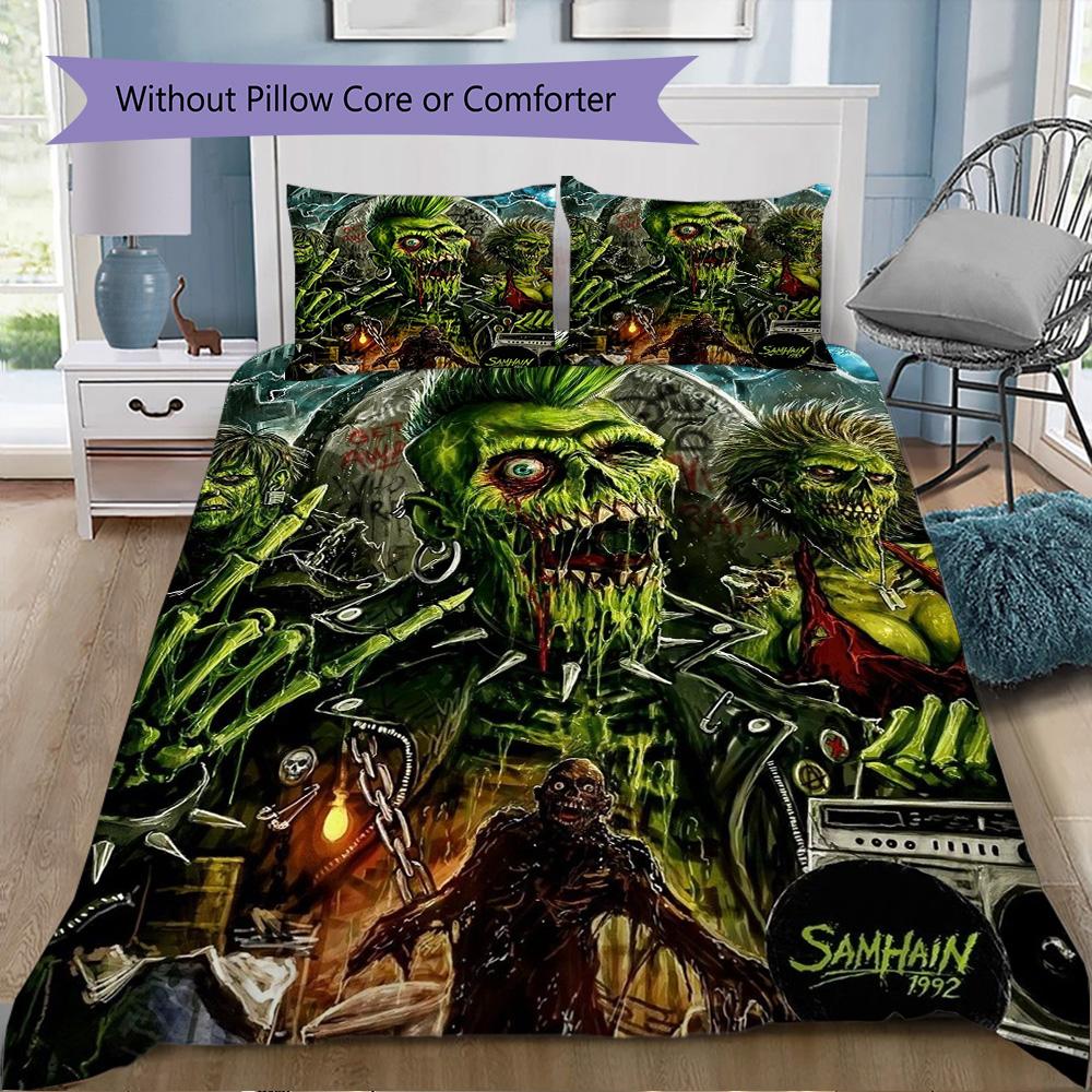 Glam-style horror movie Pattern Bedding,Quilt Set Quilt Cover Pillowcase Home Birthday Gift (1*duvet cover+2*pillowcase,without core)ZSJT0917191