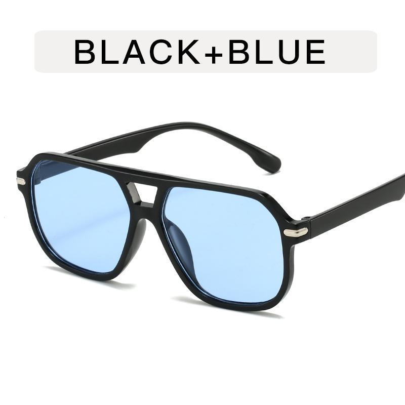 Women Outdoor Ocean Slice Double Beam Sunglasses New Retro Jelly Color Women Square Sun Glasses Uv400 Goggles Eyewear