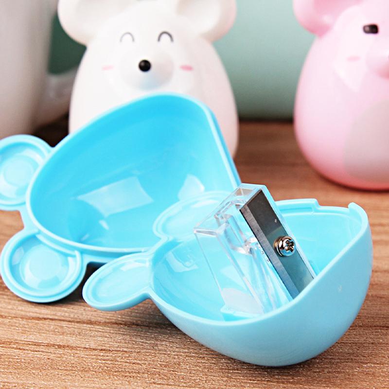 1Pc Kawaii Portable Cartoon Rat Pencil Sharpener Creative  Pencil Sharpener Office School Supplies Student Stationery Gift