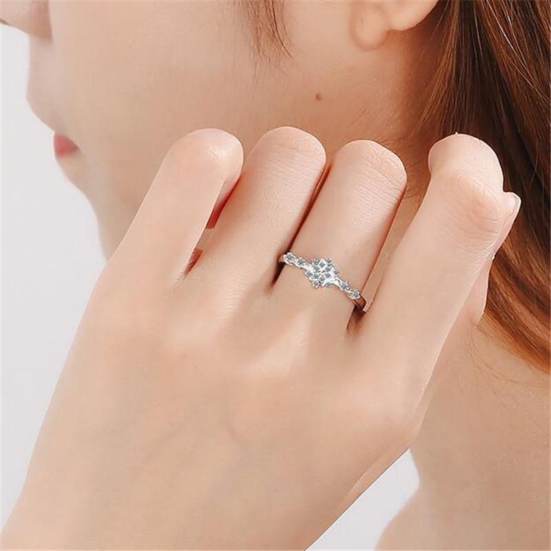 New Arrival Chic Stylish Personality Snowflake Basic Minimalist Antique Shore Flower  Sterling Color Jewelry Temperament Opening Rings