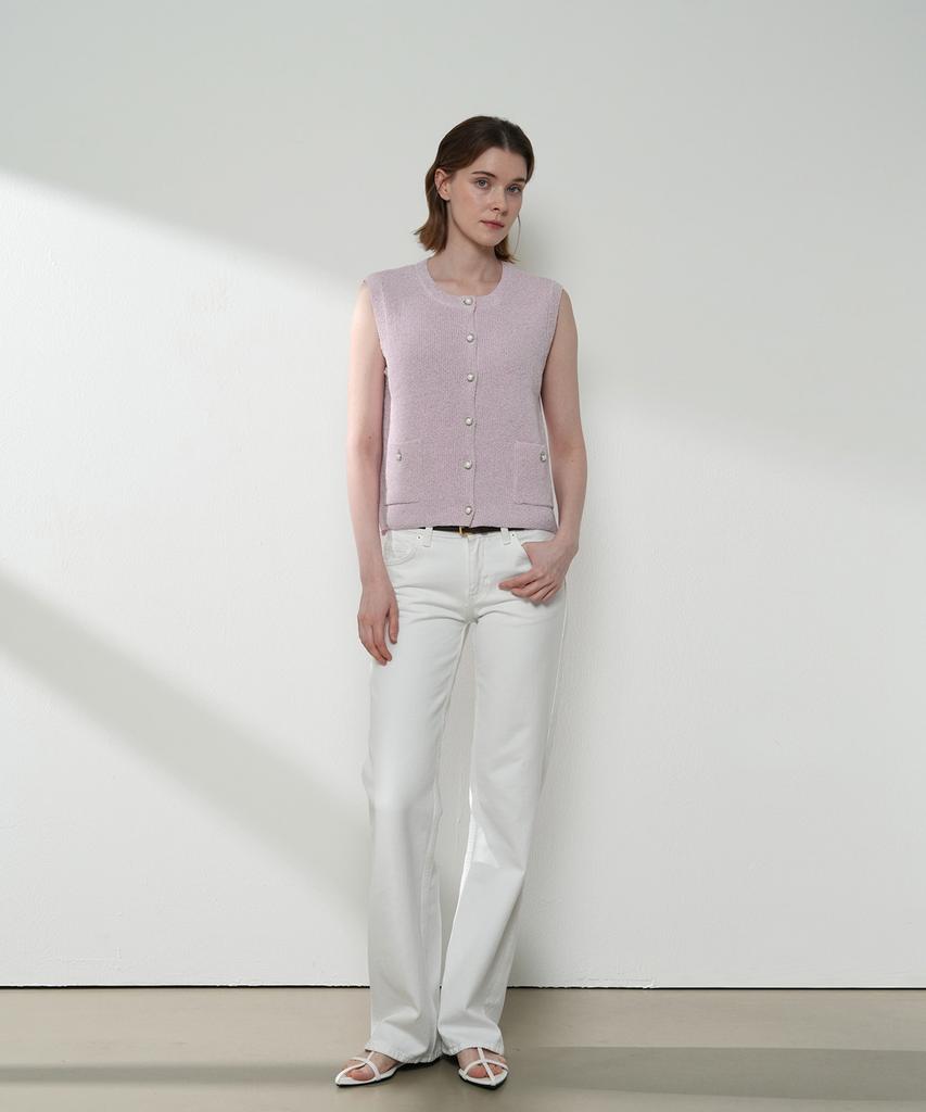 Omiou Airy Boucle Tweed Vest Knit 5 Colors