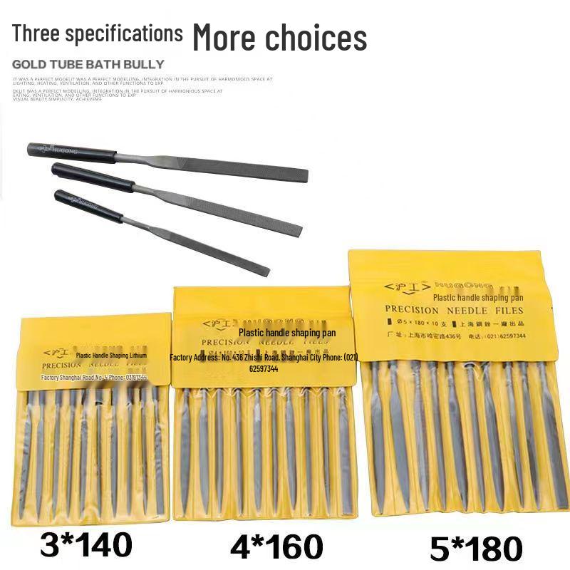 Mini Assorted Steel File Set: Triangular & Flat Files for Metal & Wood Grinding