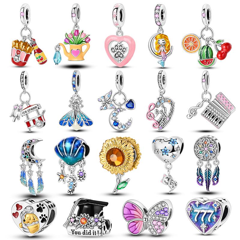 Copper Plated Dangle Charms For Woman Fit Original Bracelet Pendants Diy Fashion Jewelry Gift