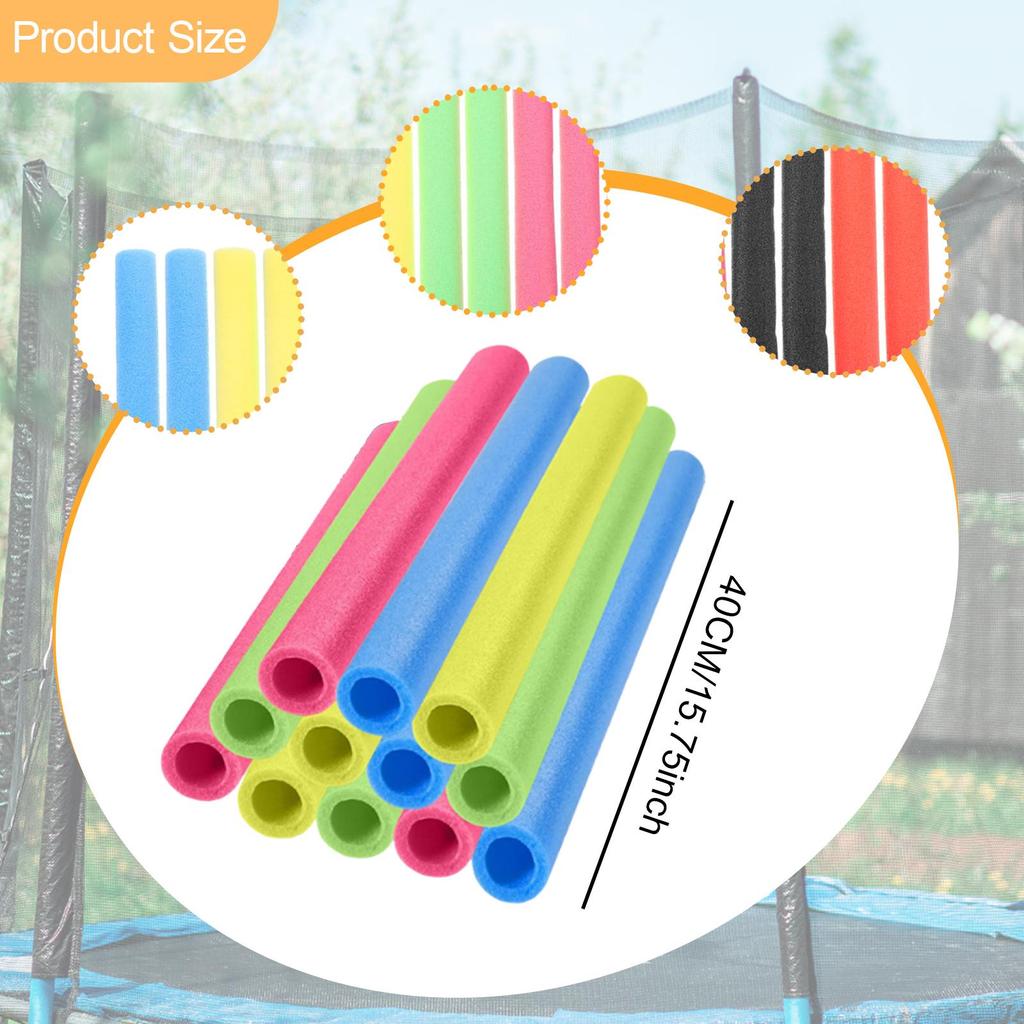 12 Pieces Trampoline Pole Foam Sleeves Replacement Protector 40cm Lightweight Protection Covers for Garden Tubing Jumping Bed