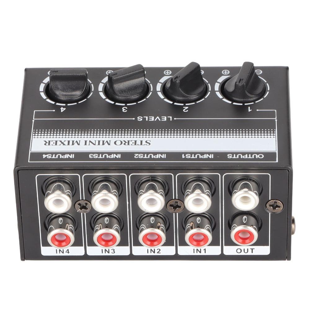 Support 4 in 1 Out Stereo Mini Mixer Separate Volume Knobs Stereo Splitte Small Club