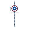 American Day Independence Paper Straws With Stars Flags For Party Decorations
