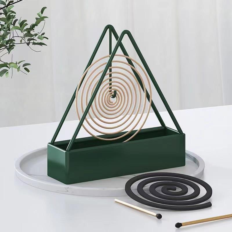 Triangular Mosquito Coil & Incense Holder - Sandalwood Rack with Ash Catcher