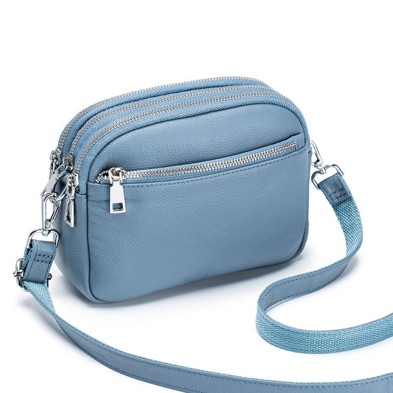 Leather Fashion Mother Bag New Three Zipper Mobile Phone Bag Messenger Bag Women's High-end Single Shoulder Women's Bag Large Capacity