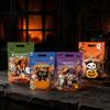 Cartoon Print Treat Bags 4PCS Halloween Candy with Handle, Translucent Stand-up Dessert Pouches, Designs Storage Pouches for Party Snacks Self Sealing