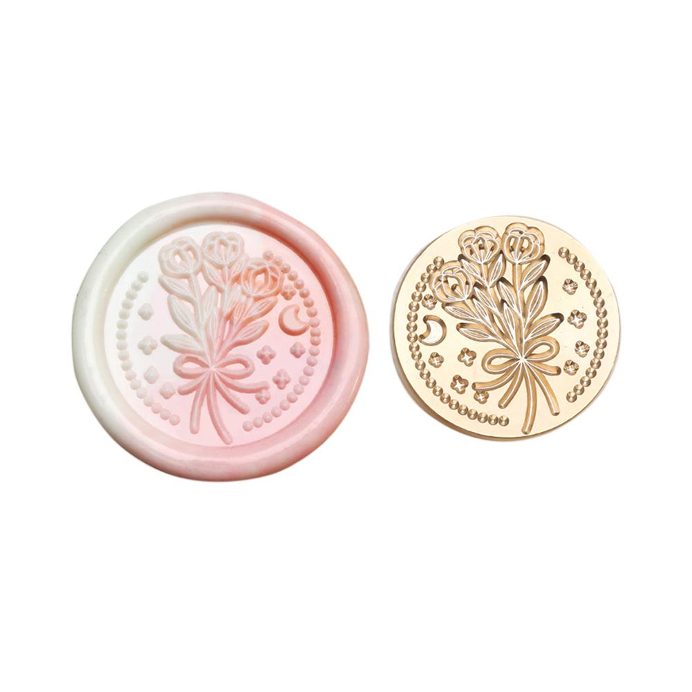 Gold-plated Brass Head Retro DIY Envelope Wax Seal Stamp Head Sealing Wax Scrapbooking Stamps Wedding Decorative Invitation