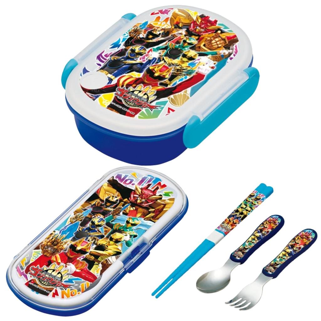 Number One Sentai Gojuger Antibacterial Bento with and Chopsticks Microwave and Dishwasher Trio Stainless Suitable for Kindergarten and Made In Japan