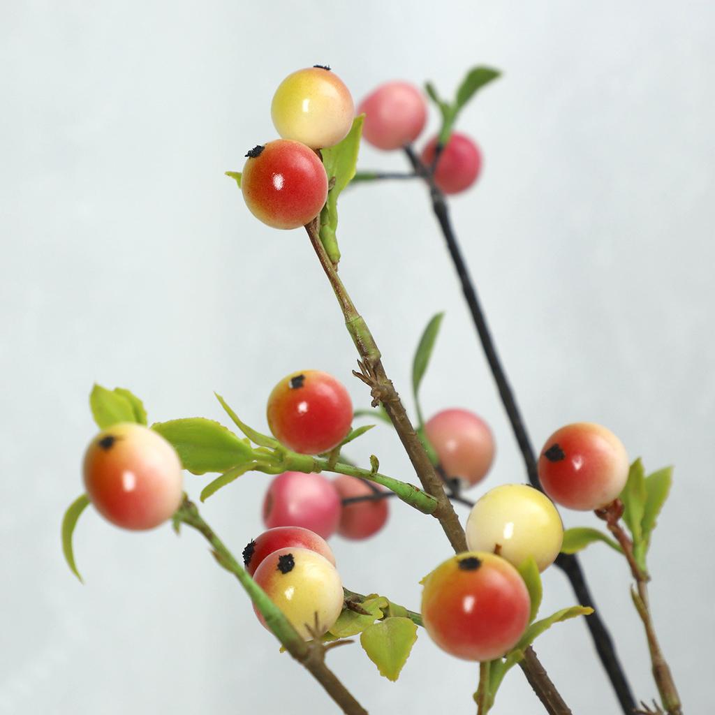 Artificial Flower Apple Branch, Home Decoration Fake Flower Plant Artificial Berry Branch