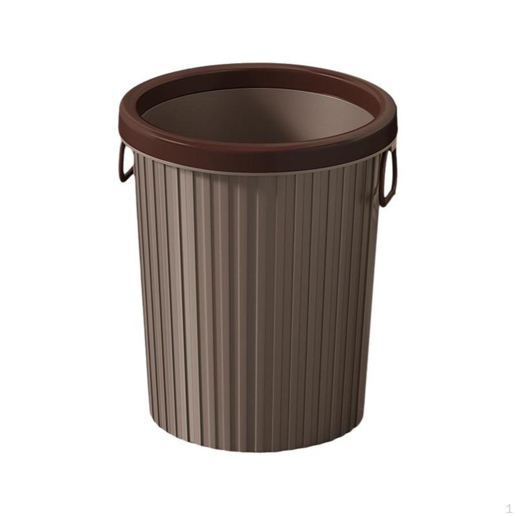 Large Capacity Trash Can, Kitchen Garbage Bin, Bathroom, Office, Light Luxury Milk Tea 15L 1pc