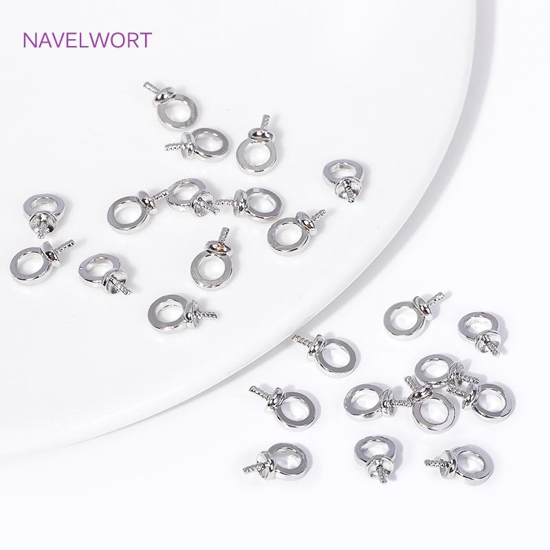 18K Gold Plated Brass Pearl Pendant Mounting Bails Connectors For Jewelry Making DIY Pearl Component Mounting Accessories