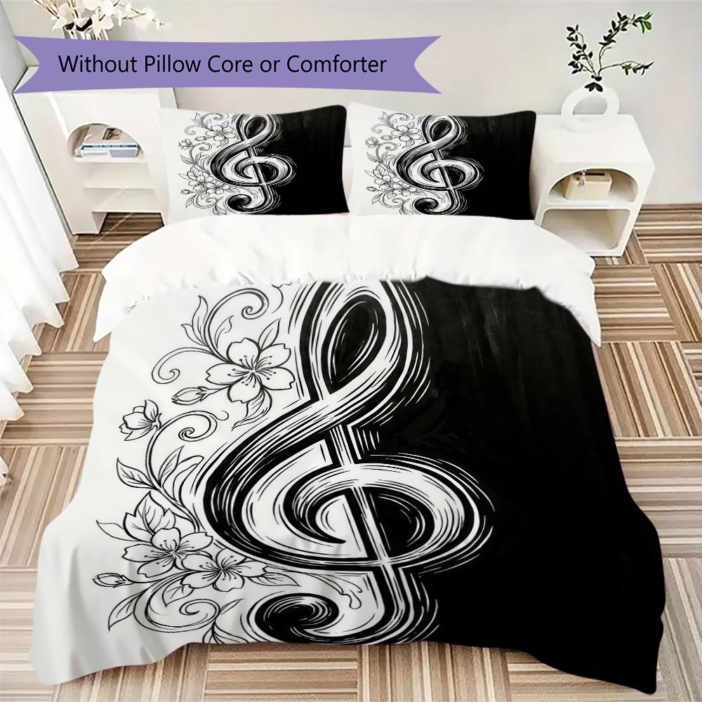 Art Music G Pattern Bedding Uilt Set Uilt Cover Pillowcase Home Decoration Birthday Gift (1 * Duvet Cover + 2 * Pillowcase Without Core)