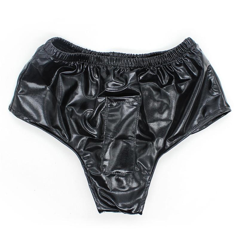 Women Sexy WET LOOK BRIEFS Chastity Belt WITH PLUG LINGERIE Chastity Belt Thong G String Lingerie Sex Toys for Woman Men Gay