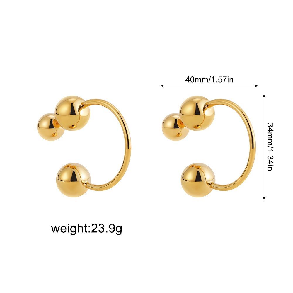 Metallkugel-Ohrstecker Europäisch und Amerikanisch Vorder- und Rückseite Stecker-Ohrringe Damen Mädchen Reise Hochzeitszubehör