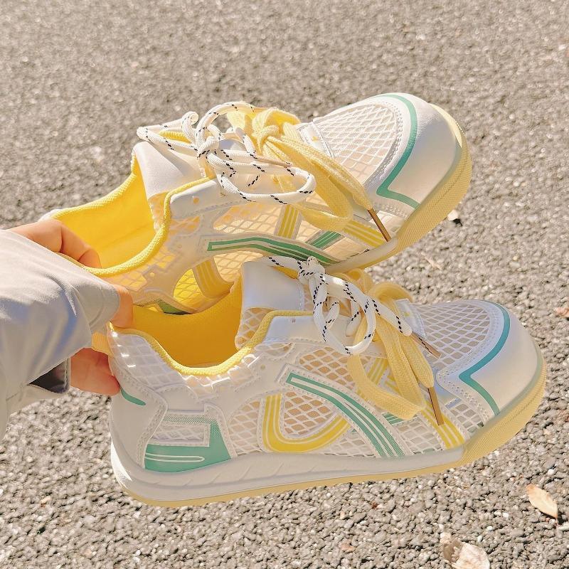 Summer new breathable mesh women's little white shoes thin-soled sports shoes student versatile casual board shoes