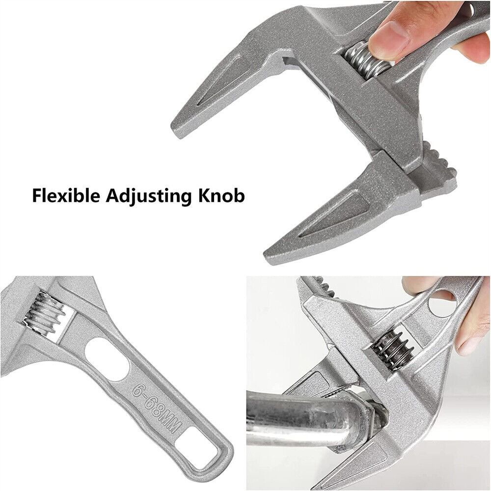 Large Opening Bathroom Hand Tools Adjustable Spanner 6-68MM Steel Key Nut Key Pipe Wrench