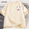 Panda Bear Bubu Dudu and Their Babies T Shirt Fashion Funny Couple T-shirt Women Men Fashion Casual Short Sleeve Tees Clothing
