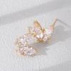 Gold-Plated Zirconia Butterfly Stud Earrings for Women
