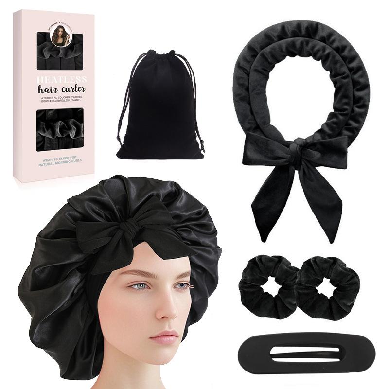 Heatless curling iron hair tie streamer coiler hairdressing big wave sleep gift box set