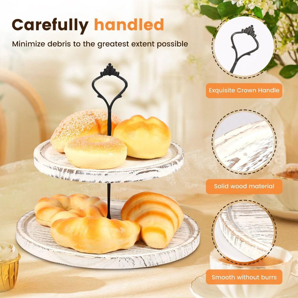 Decorative Wooden Cupcake Stand 2/3-Layer Cake Serving Tray Cupcake Holder Shelf  Dried Fruit