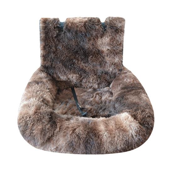Dog Bed In Car Fluffy Pet Seat with Safety Straps Non-Slip Car Travel Dog Bed Pets Washable Cushion for Home Road Trip Small Large Dogs
