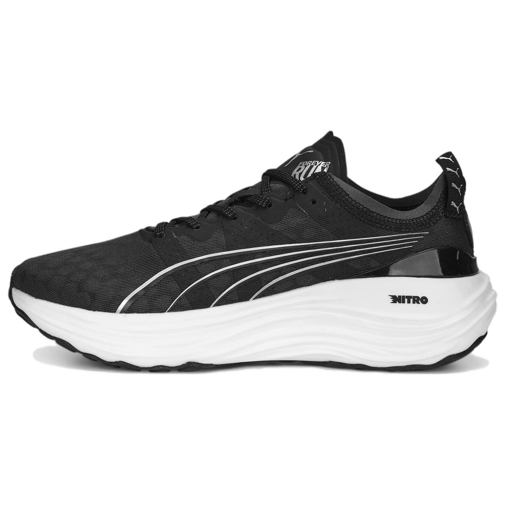 

New PUMA ForeverRun Nitro Black White Women s 377758-01 36