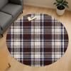 1pc Plaid Fabric Pattern Round Chair Mat Office Area Rug - Non-Slip, Floor Mat for Office, Bedroom, and Indoor Decor P127041